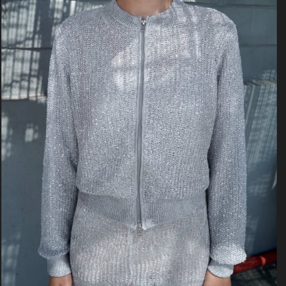 NWT Zara Knit Sequin Bomber 🤩 - Picture 2 of 4